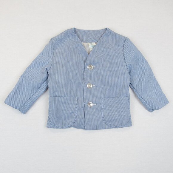 Magic Years Vintage Overall Set Toddler Boy 2T Jacket Shorts Two Piece Pinstripe - Picture 11 of 16